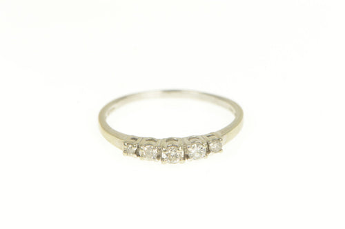 10K 0.25 Ctw Diamond Five Stone Wedding Band Ring White Gold