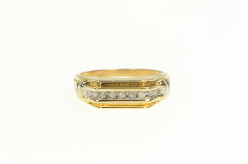 10K 0.20 Ctw Squared Diamond Men's Wedding Ring Yellow Gold
