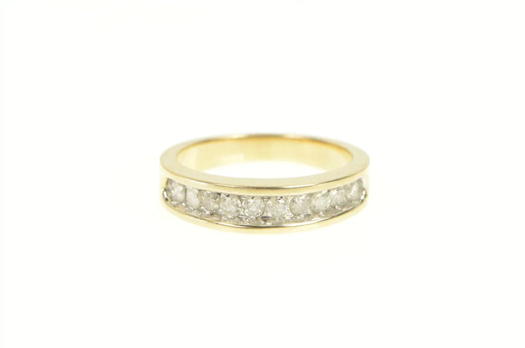14K 0.60 Ctw Diamond Channel Wedding Band Ring Yellow Gold