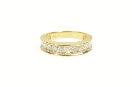14K 1.25 Ctw Diamond Channel Wedding Band Ring Yellow Gold