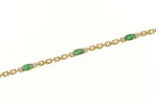 Load image into Gallery viewer, 10K 1.30 Ctw Natural Emerald Diamond Tennis Bracelet Yellow Gold