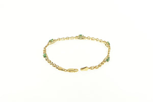 10K 1.30 Ctw Natural Emerald Diamond Tennis Bracelet Yellow Gold