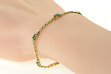 Load image into Gallery viewer, 10K 1.30 Ctw Natural Emerald Diamond Tennis Bracelet Yellow Gold