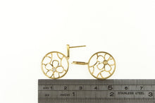 Load image into Gallery viewer, 14K Round Flower Filigree Diamond Cluster Dangle Earrings Yellow Gold