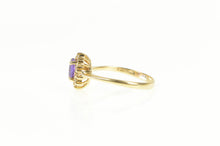 Load image into Gallery viewer, 14K Oval Amethyst Diamond Halo Classic Ring Yellow Gold