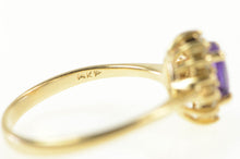 Load image into Gallery viewer, 14K Oval Amethyst Diamond Halo Classic Ring Yellow Gold