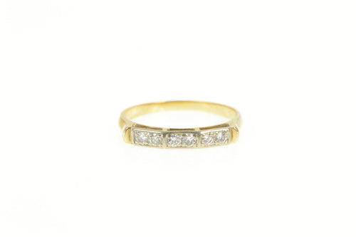 14K 0.18 Ctw 1930's Diamond Wedding Classic Band Ring Yellow Gold