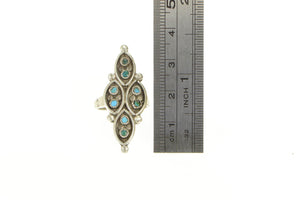 Sterling Silver Southwestern Turquoise Inset Artisanal Ring