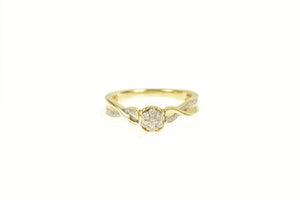 10K Round Diamond Cluster Promise Engagement Ring Yellow Gold