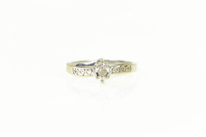 10K Diamond Heart Filigree Solitaire Promise Ring White Gold