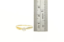 Load image into Gallery viewer, 14K 0.15 Ct Diamond Solitaire Curvy Engagement Ring Yellow Gold