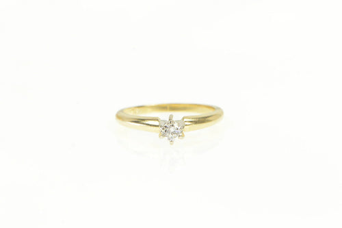 14K 0.16 Ct Diamond Solitaire Classic Engagement Ring Yellow Gold