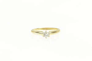 14K 0.16 Ct Diamond Solitaire Classic Engagement Ring Yellow Gold