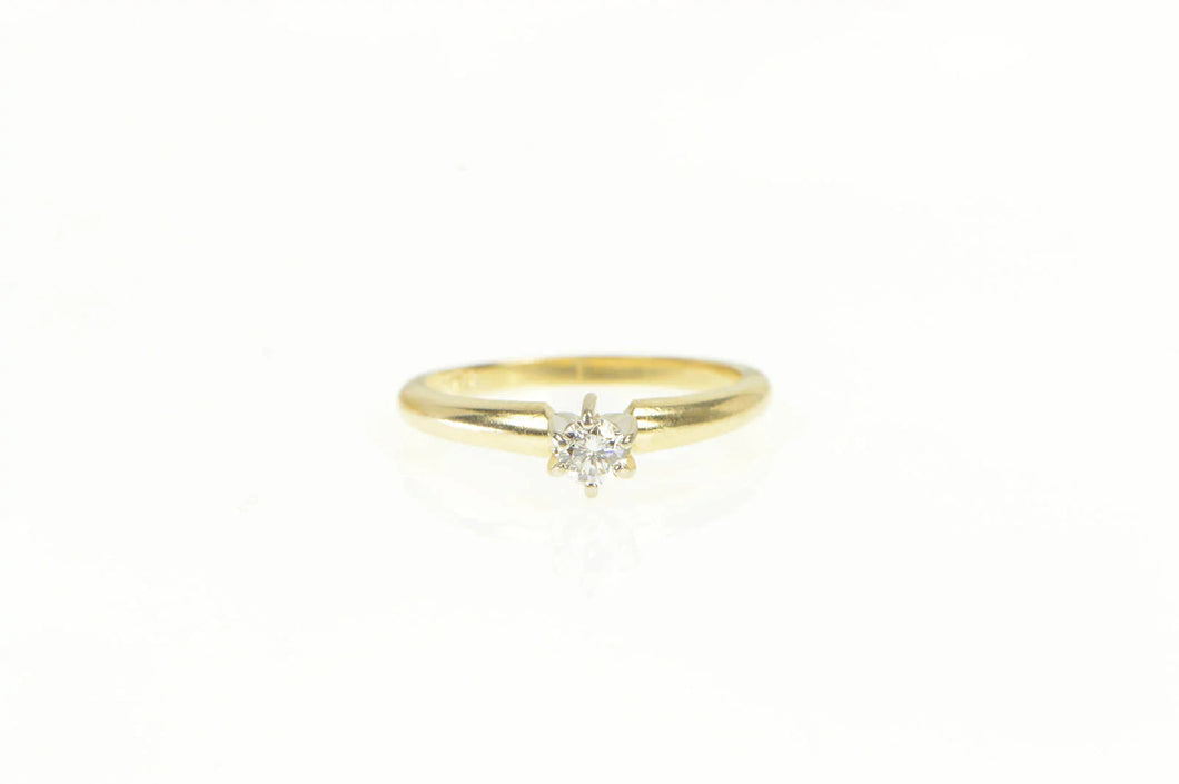 14K 0.16 Ct Diamond Solitaire Classic Engagement Ring Yellow Gold