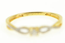 Load image into Gallery viewer, 14K Diamond Twist Pattern Promise Engagement Ring Yellow Gold