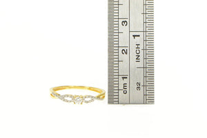 14K Diamond Twist Pattern Promise Engagement Ring Yellow Gold