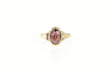 Load image into Gallery viewer, 14K Victorian Oval Garnet Ornate Elaborate Ring Yellow Gold