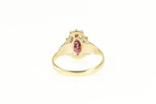 Load image into Gallery viewer, 14K Victorian Oval Garnet Ornate Elaborate Ring Yellow Gold