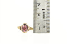 Load image into Gallery viewer, 14K Victorian Oval Garnet Ornate Elaborate Ring Yellow Gold