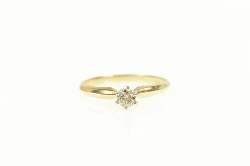 14K 0.24 Ct Classic Diamond Solitaire Engagement Ring Yellow Gold