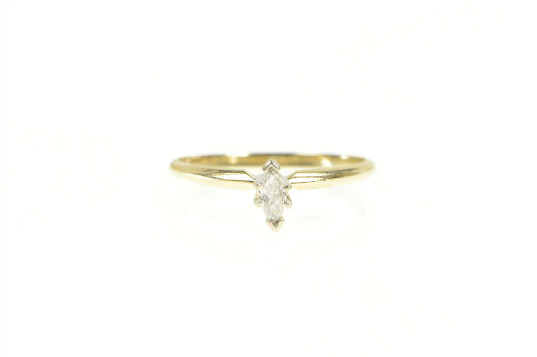 10K 0.14 Ct Marquise Diamond Classic Engagement Ring Yellow Gold