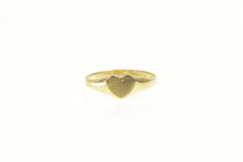14K Heart Love Symbol Retro Child's Baby Ring Yellow Gold