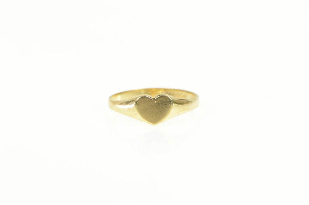 14K Heart Love Symbol Retro Child's Baby Ring Yellow Gold