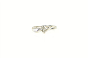10K Diamond Solitaire Promise Bypass Promise Ring White Gold