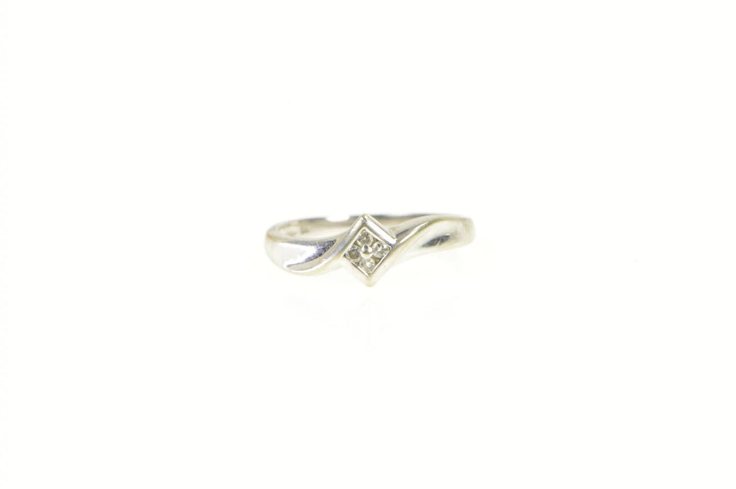 10K Diamond Solitaire Promise Bypass Promise Ring White Gold