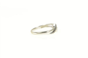 10K Diamond Solitaire Promise Bypass Promise Ring White Gold
