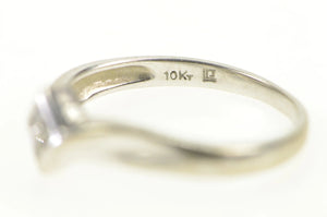 10K Diamond Solitaire Promise Bypass Promise Ring White Gold