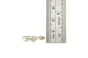 10K Diamond Solitaire Promise Bypass Promise Ring White Gold