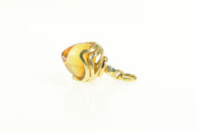 Load image into Gallery viewer, 14K Citrine Pear Tear Drop Blue Topaz Wavy Pendant Yellow Gold