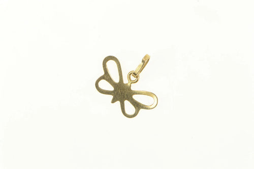 14K Butterfly Cut Out Classic Change Symbol Charm/Pendant Yellow Gold