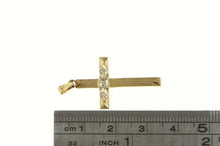 Load image into Gallery viewer, 14K Art Deco Diamond Inset Vintage Cross Pendant Yellow Gold