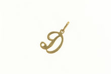 Load image into Gallery viewer, 14K D Cursive Letter Initial Monogram Name Charm/Pendant Yellow Gold