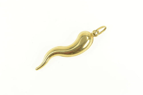 14K Italian Horn Traditional Protection Symbol Charm/Pendant Yellow Gold