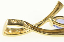 Load image into Gallery viewer, 14K Marquise Tanzanite Diamond Criss Cross Pendant Yellow Gold