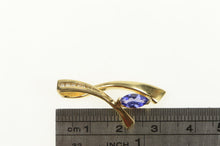 Load image into Gallery viewer, 14K Marquise Tanzanite Diamond Criss Cross Pendant Yellow Gold