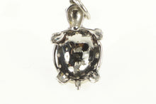 Load image into Gallery viewer, 14K Pave Diamond Inset Turtle Tortoise Charm/Pendant White Gold