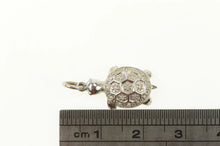 Load image into Gallery viewer, 14K Pave Diamond Inset Turtle Tortoise Charm/Pendant White Gold