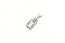 Load image into Gallery viewer, 10K Emerald Cut Aquamarine Diamond Accent Pendant White Gold