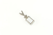 Load image into Gallery viewer, 10K Emerald Cut Aquamarine Diamond Accent Pendant White Gold