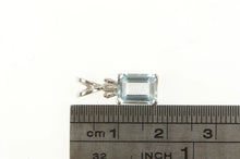 Load image into Gallery viewer, 10K Emerald Cut Aquamarine Diamond Accent Pendant White Gold