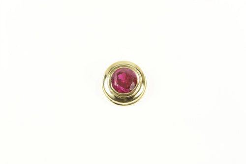 14K 0.60 Ct Natural Ruby Solitaire Bezel Slide Pendant Yellow Gold
