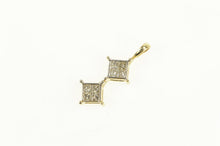 Load image into Gallery viewer, 14K Square Invisible Princess Diamond Cluster Pendant Yellow Gold