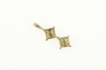 Load image into Gallery viewer, 14K Square Invisible Princess Diamond Cluster Pendant Yellow Gold