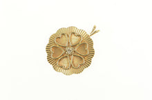 Load image into Gallery viewer, 14K 1960&#39;s Diamond Heart Scalloped Circle Love Pendant Yellow Gold