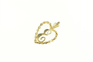 10K E Heart Monogram Initial Love Symbol Pendant Yellow Gold
