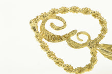 Load image into Gallery viewer, 10K E Heart Monogram Initial Love Symbol Pendant Yellow Gold